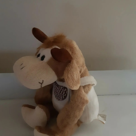 1986 Carousel Softoys Cow Plush 24 K, beige and White 14inches tall - Picture 5 of 6
